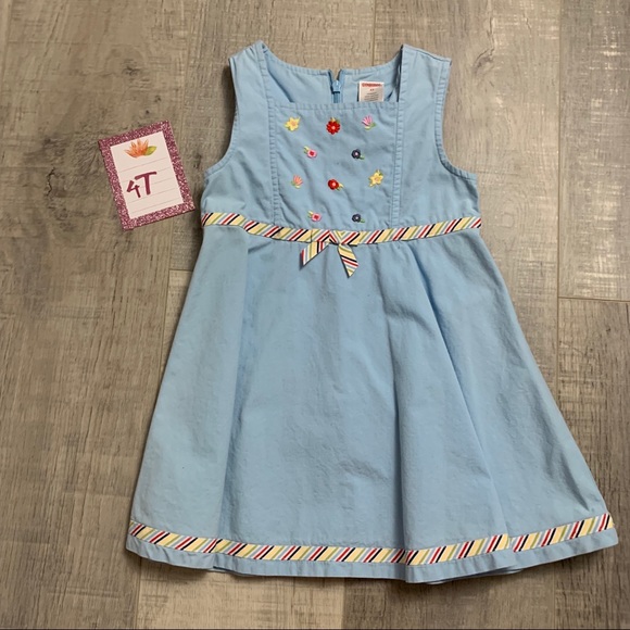 Gymboree Other - Gymboree Light Blue Embroidered Sleeveless Dress